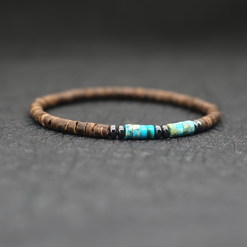 Colorful & Coconut Shell Beaded Bracelet - Resin , , Hand Chain