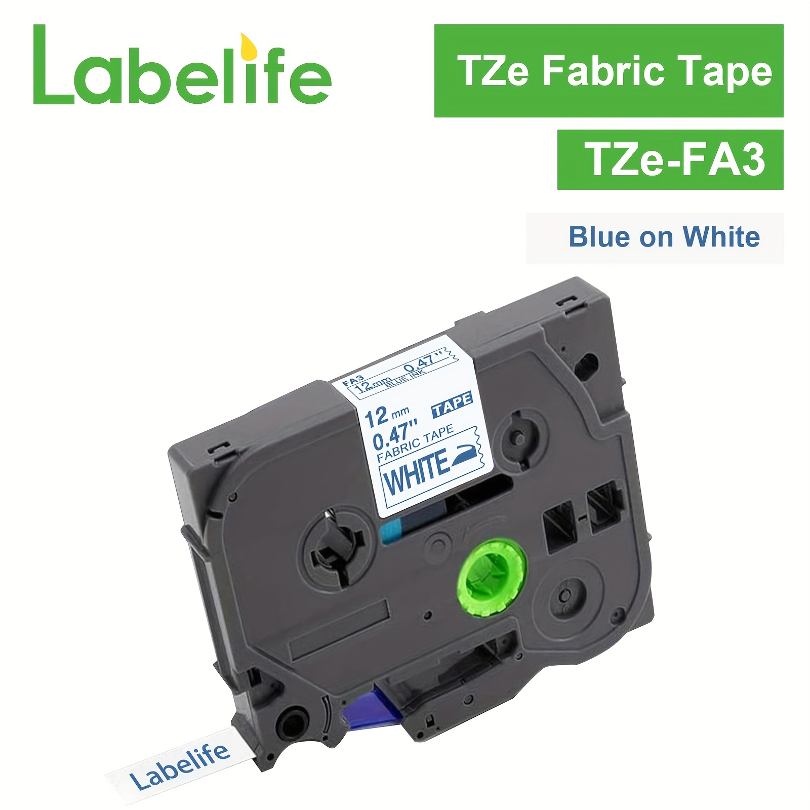 Ruban d'étiquettes en tissu 3PK de 12mm, Compatible avec Brother TZFA231  TZFA3 TZFA3R, machine à
