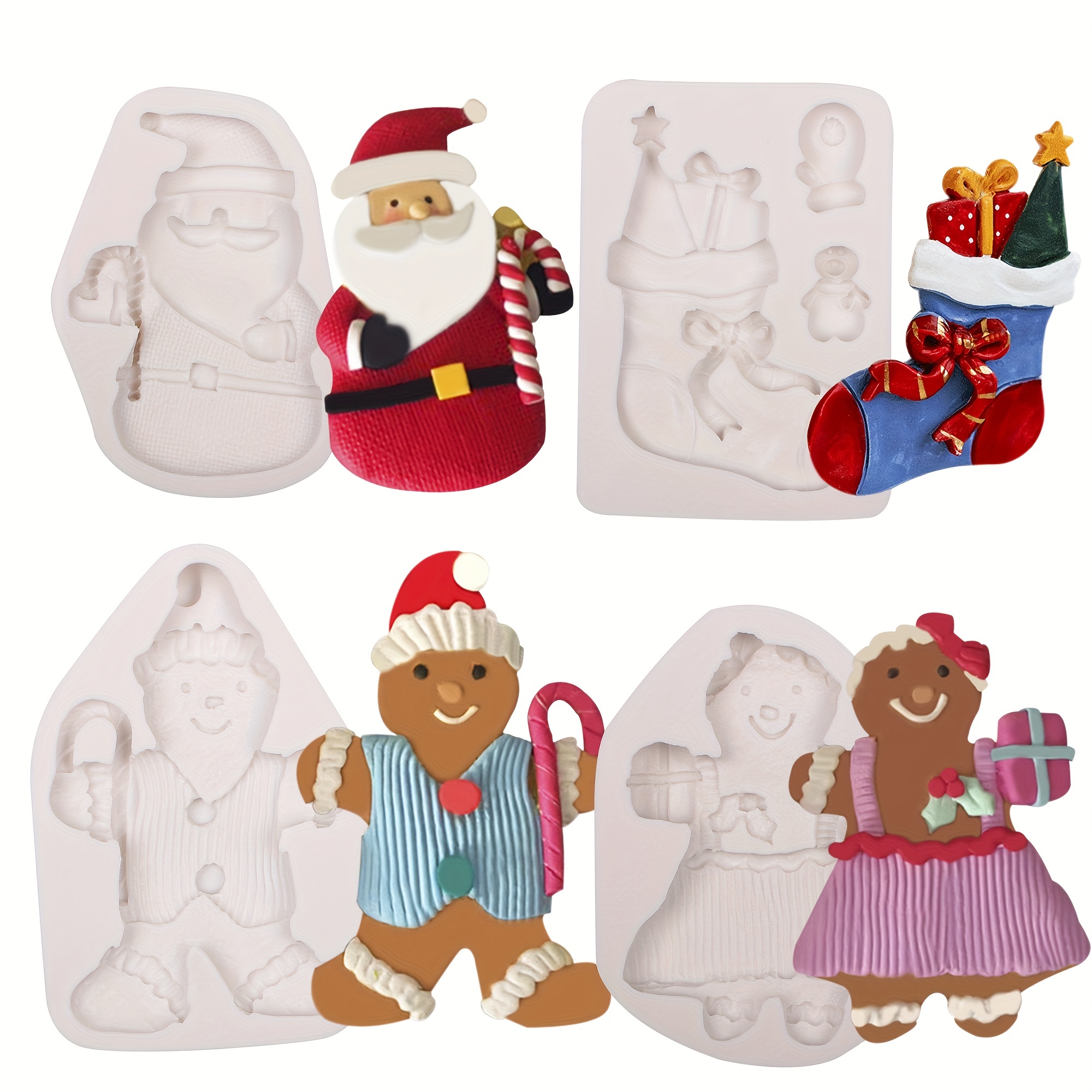 Christmas Cake Silicone Mold Diy 6 Cavity Santa Claus - Temu