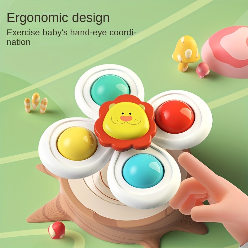 3PCS Baby Toy Spin Sucker Spinning Top Spinner Toy Baby Adult Kids Funny  Toys Classic Gyroscope Children Birthday Gift Bath Toys