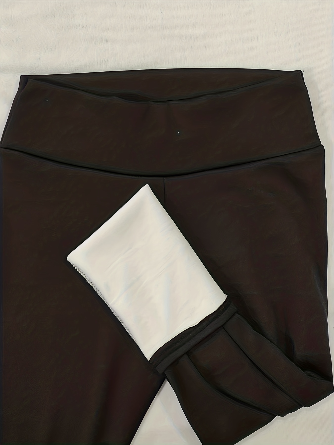 Plus Size Casual Leggings Women's Plus Solid Liner Fleece - Temu