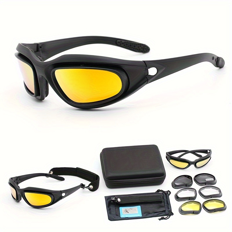 Sunglasses Set With Polarized Lenses For Sports, Wind Protection, Dust And  UV Protection While Riding.