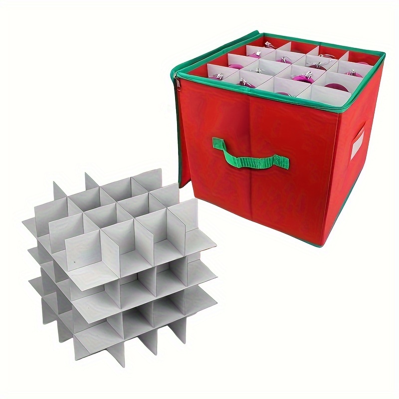1pc Christmas Ornament Storage Box 4 Layers Organizer With Dividers Fits Up  To 64 Ornaments Balls Holiday Decorations Accessories Storage Container  Christmas Decoration Organizer Box Festival Home Organization And Storage  Supplies 