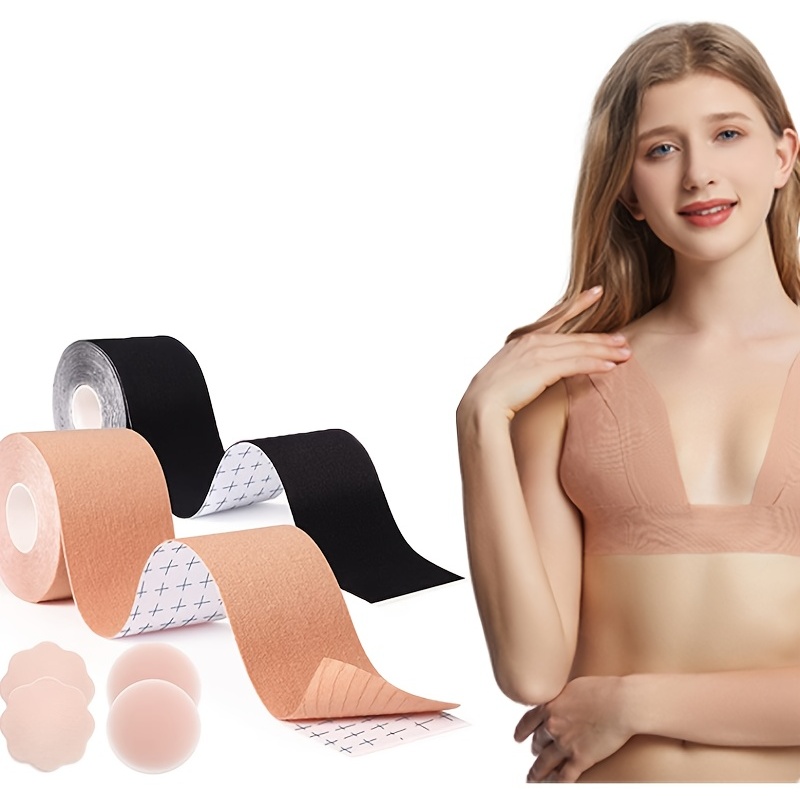 Invisible Chest Lift Tape, Push Up Body Tape DIY Breathable Breast Lift  Tape With Nipple Covers, Women's Lingerie & Underwear