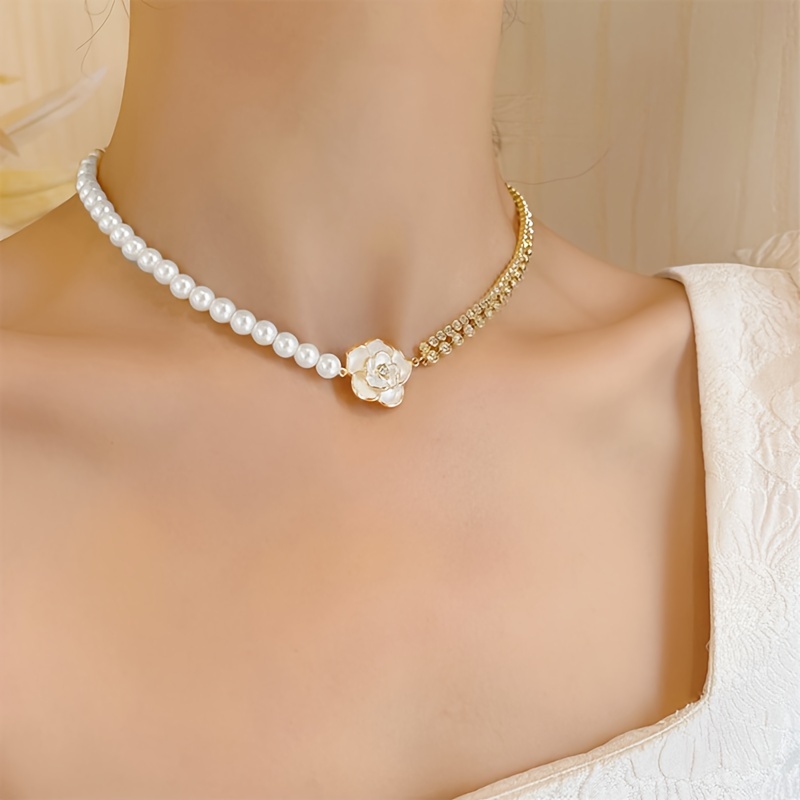 Elegant Luxury Faux Pearl Necklace Niche Design Clavicle - Temu