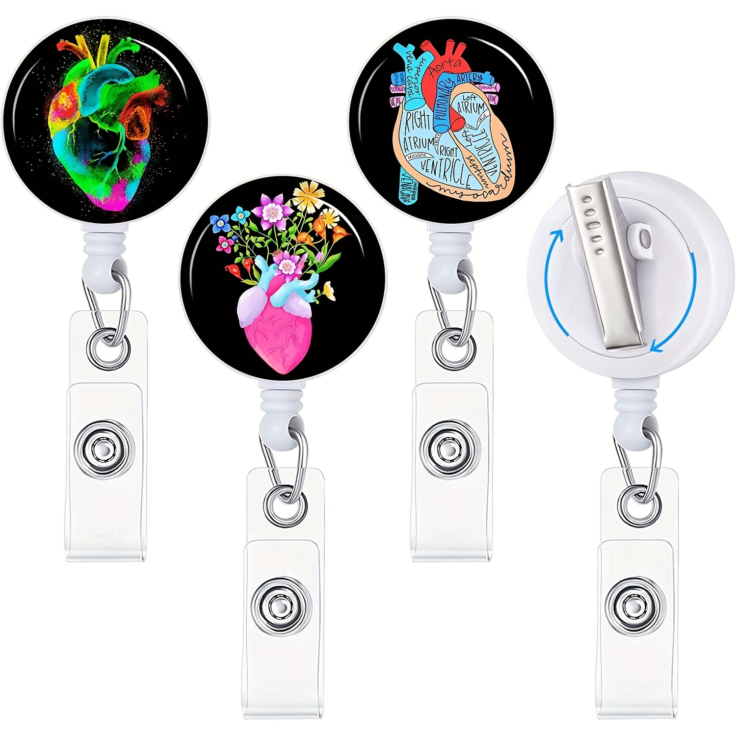  Badge Reels Retractable, Cat Skull Mexico Print Retractable  Badge Holders Badge Clip Badge Reel on Nurse Work ID Card Name Metal 1PCS :  Office Products