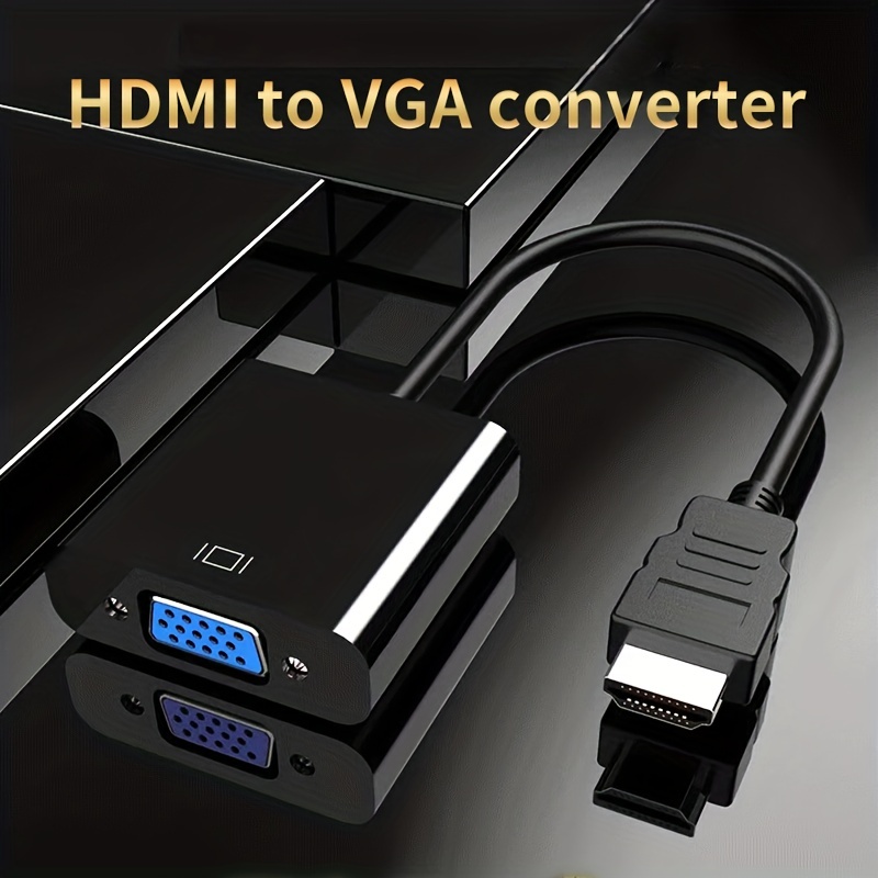  HDMI a VGA, paquete de 2, adaptador convertidor HDMI macho a VGA  hembra chapado en oro para computadora, computadora de escritorio, PC,  portátil, HDTV, monitor, proyector, Chromebook, Raspberry Pi, : Electrónica