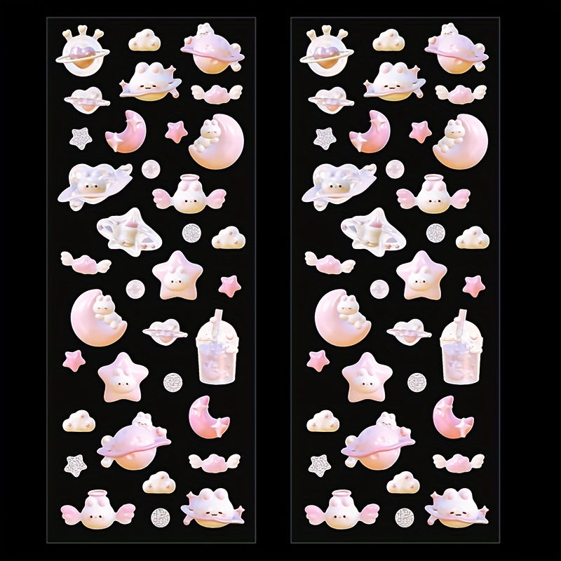 58pcs Exquisite Small Things Journal Stickers Cartoon Creative Cute  Stickers For Decoration Water Cup DIY Photo Album