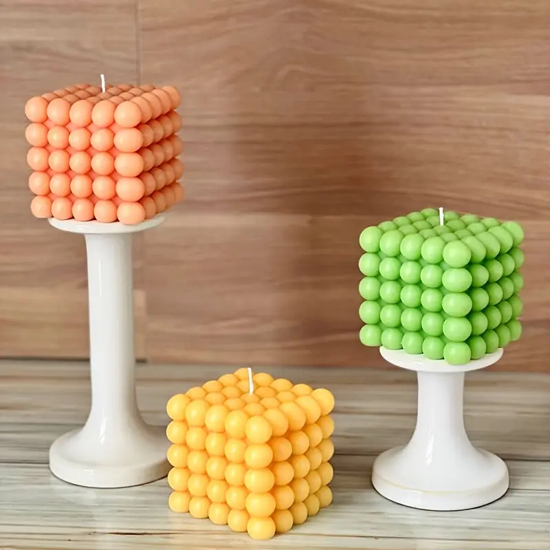 Magic Cube Design Candle Making Silicone Mold Bubbles Candle - Temu