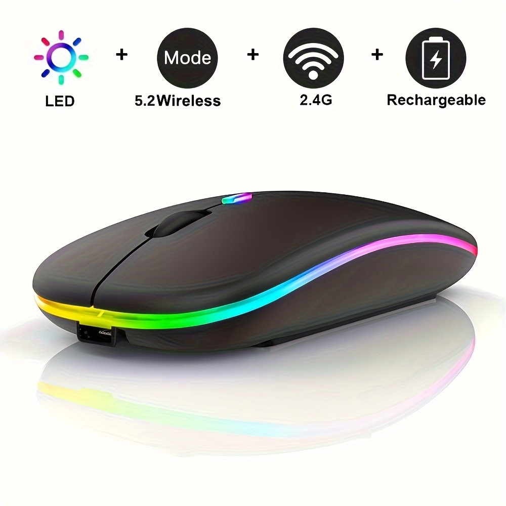 Top Wireless Miceergonomic Bluetooth Rgb Gaming Mouse - Silent