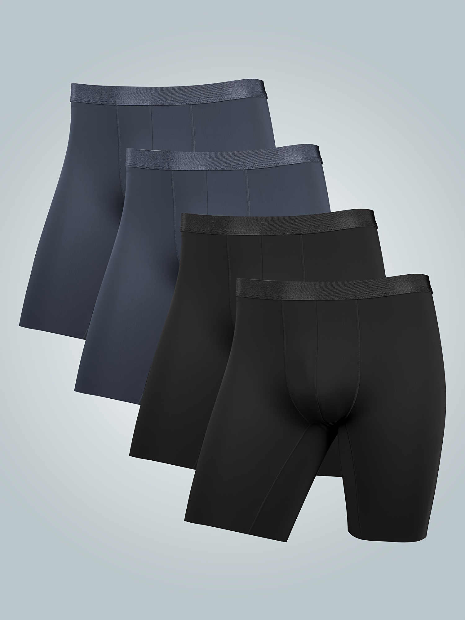 Antibacterial Seamless Silk Boxers For Men With 3D Crotch And