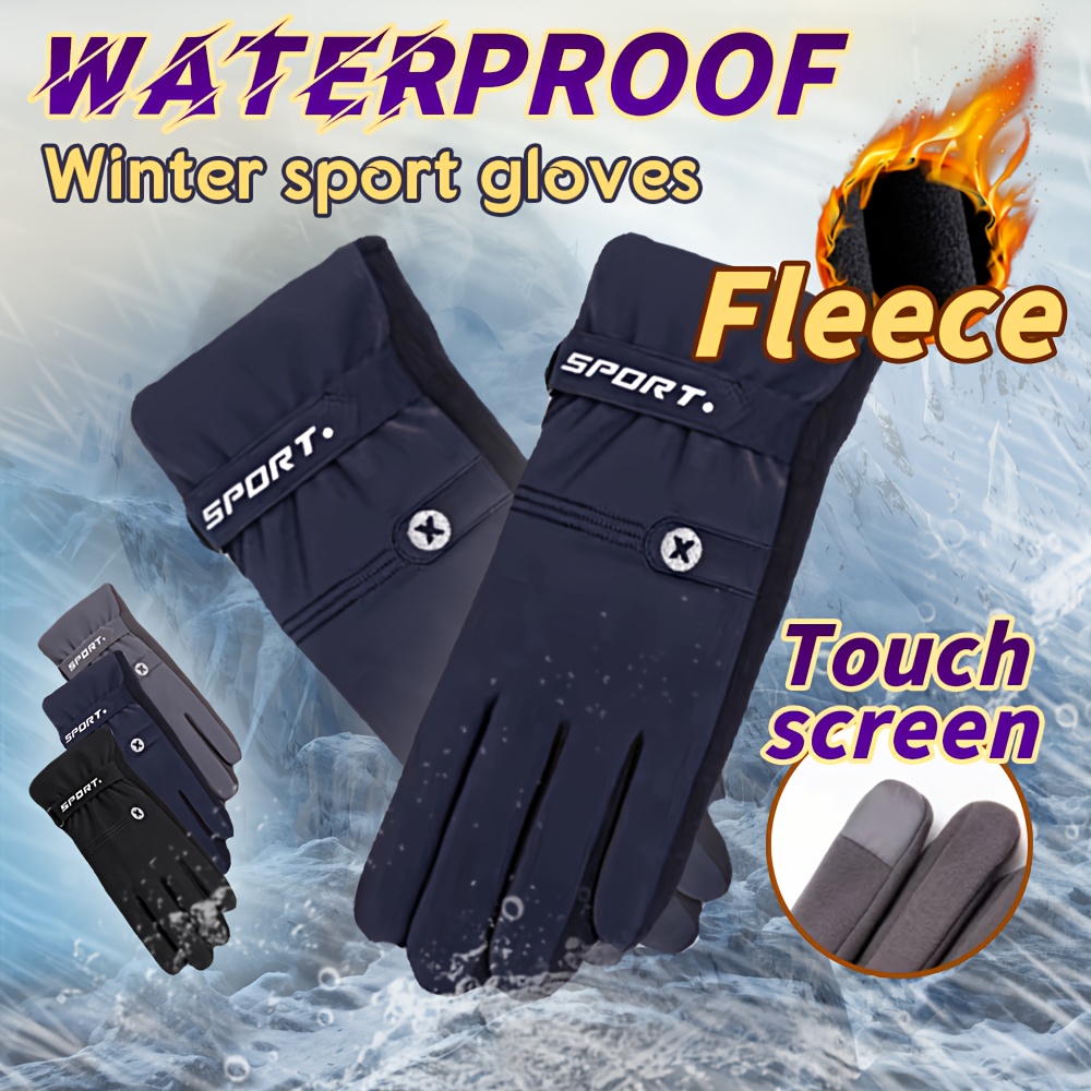 Acheter Gants d'hiver pour femmes et hommes, gants de ski doublés en  polaire, gants thermiques chauds pour écran tactile, gants de cyclisme  imperméables, parfaits pour la course à pied et le cyclisme