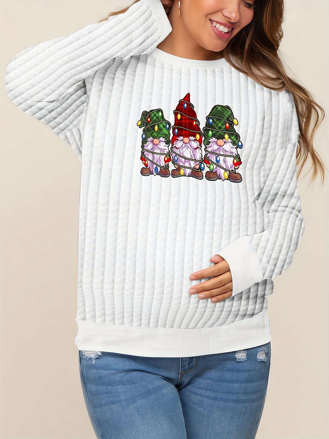 Mujeres Embarazadas Moda Camiseta Estampada Navidad Cuello - Temu