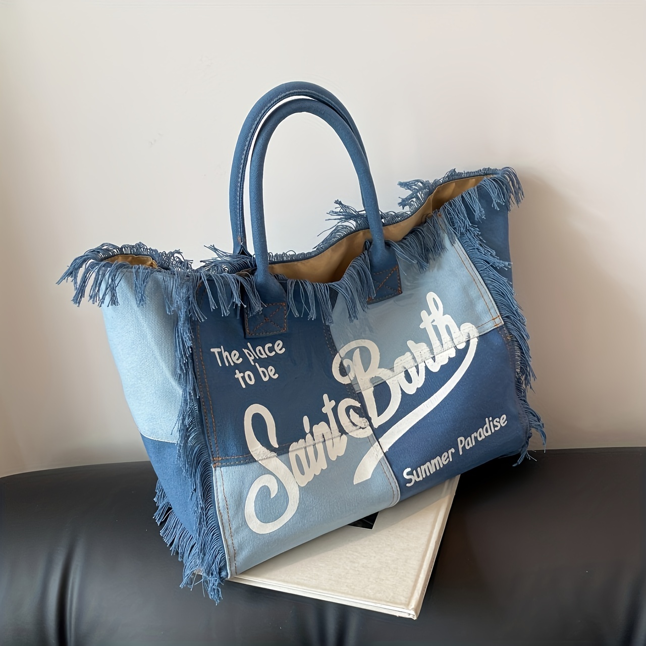 Large Capacity Tassel Tote Bag Messenger Bag Purse Bag Big Size