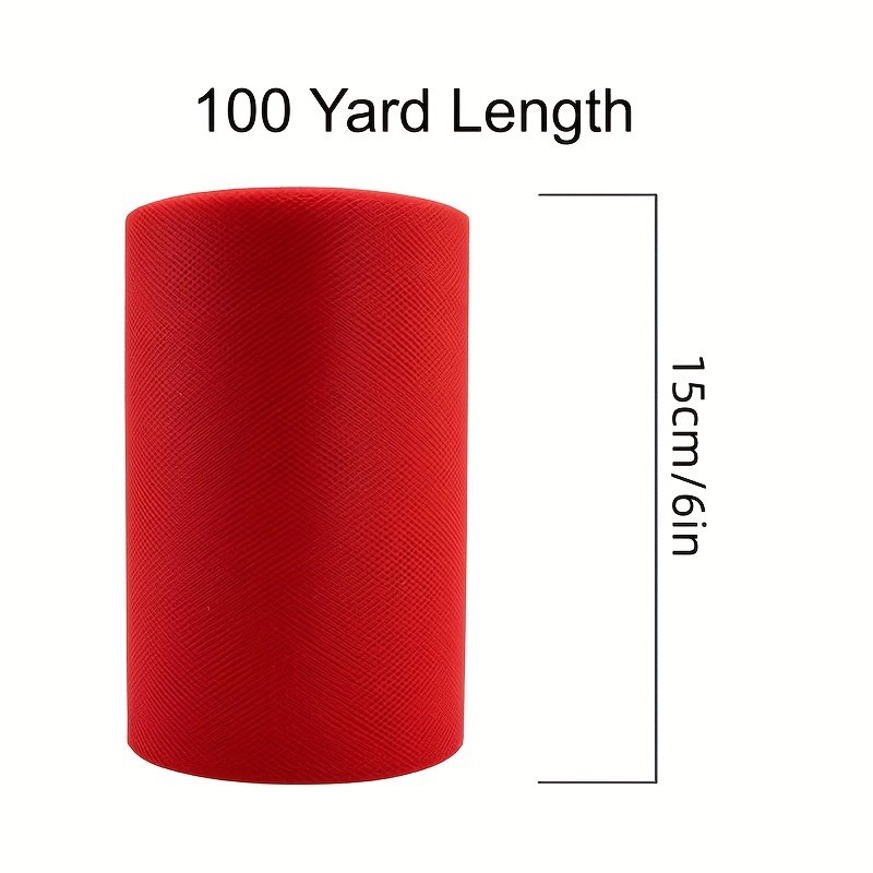 Red Tulle Roll Spool 6 x 100yd, 300 Feet