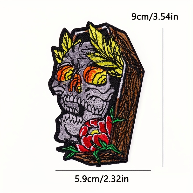 Punk Skull Patch - Thermoadhesive Clothing Patches Embroidery Iron On  Applique
