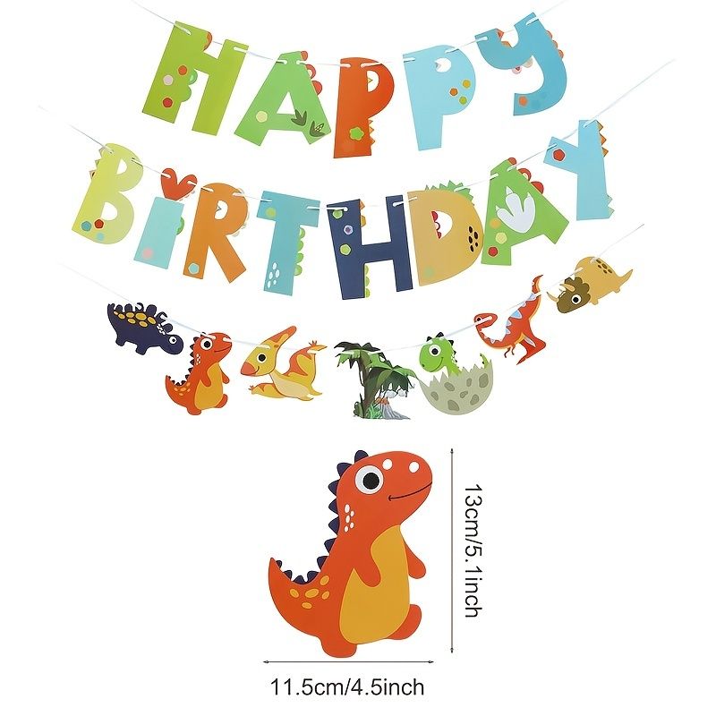 1pc Little Dinosaur Cartoon Three Layers Birthday Party Flags | Shop Now  For Limited-time Deals | Temu Canada