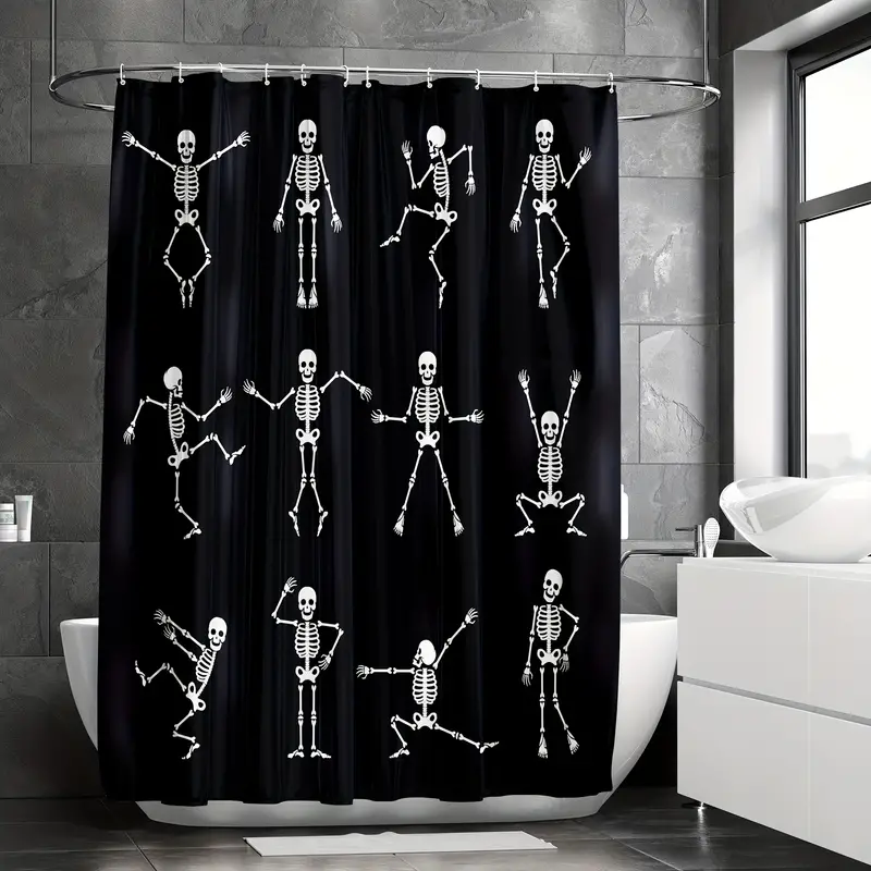 1 pieza de cortina de ducha con patrón de calavera de - Temu