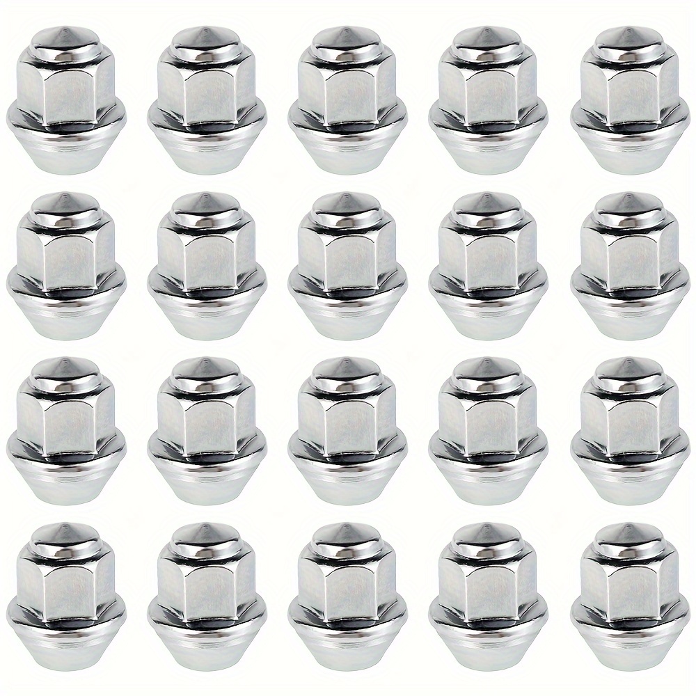 

20pcs Wheel Nuts Compatible With Ford Wheels M12 X 1.5 19mm Hex Wheel Nuts 60 Degree Taper Carbon Steel Plated Nuts Direct Replacement