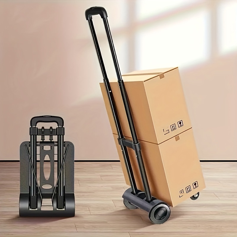 1pc Carrello A Mano Pieghevole Nero Mini Carrello Bagagli - Temu Italy