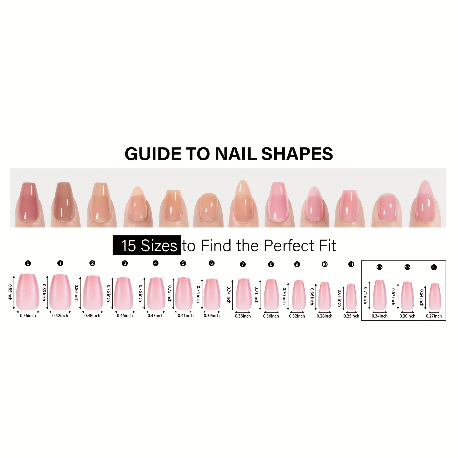 Pre-shaped Frosted Acrylic Nail Tips x100 Manicure DIY