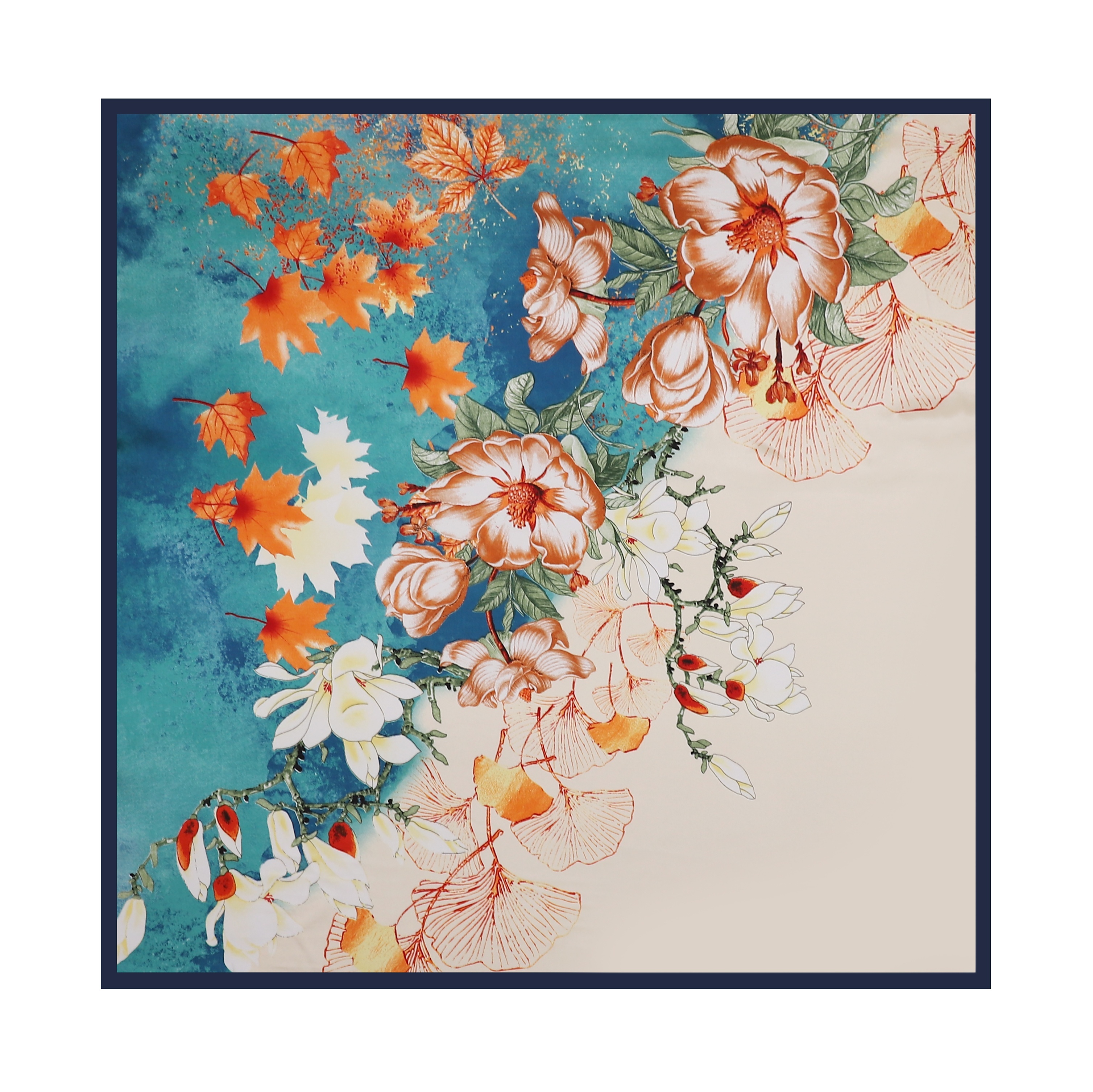 Silk Feeling Scarf Medium Square Satin Head Scarf For Women 27.5