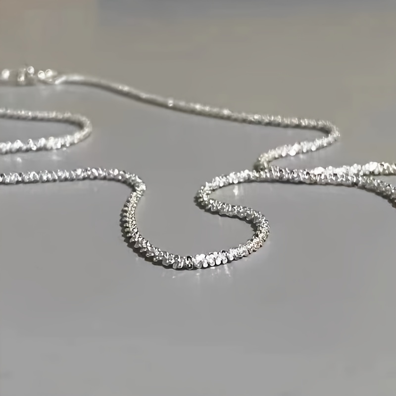 925 sterling silver necklace female silver chain without pendant 925 clavicle chain naked chain galaxy chain thin chain stacked details 4