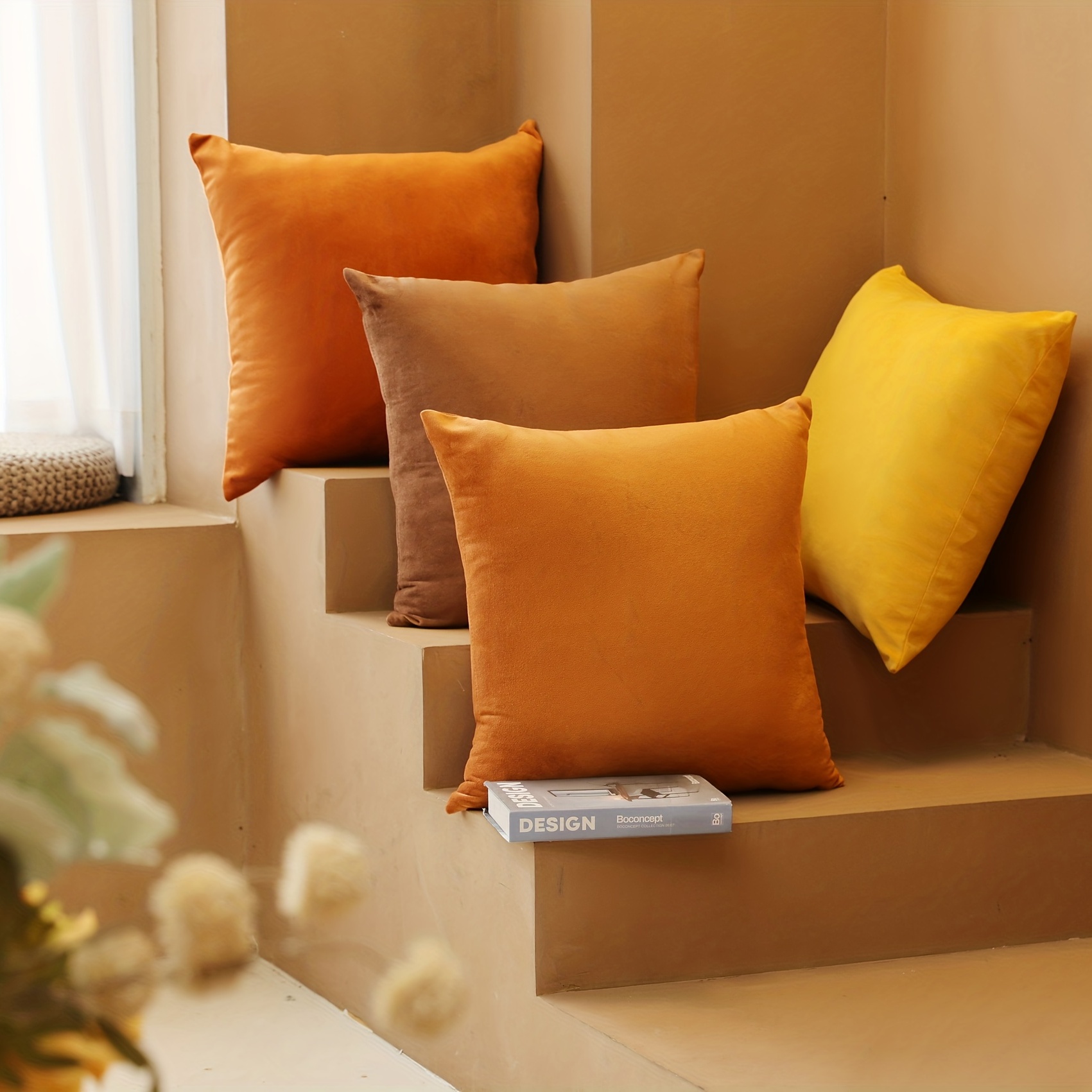 Velvet Throw Pillow Covers Soft Decorative Brown Yellow - Temu Philippines