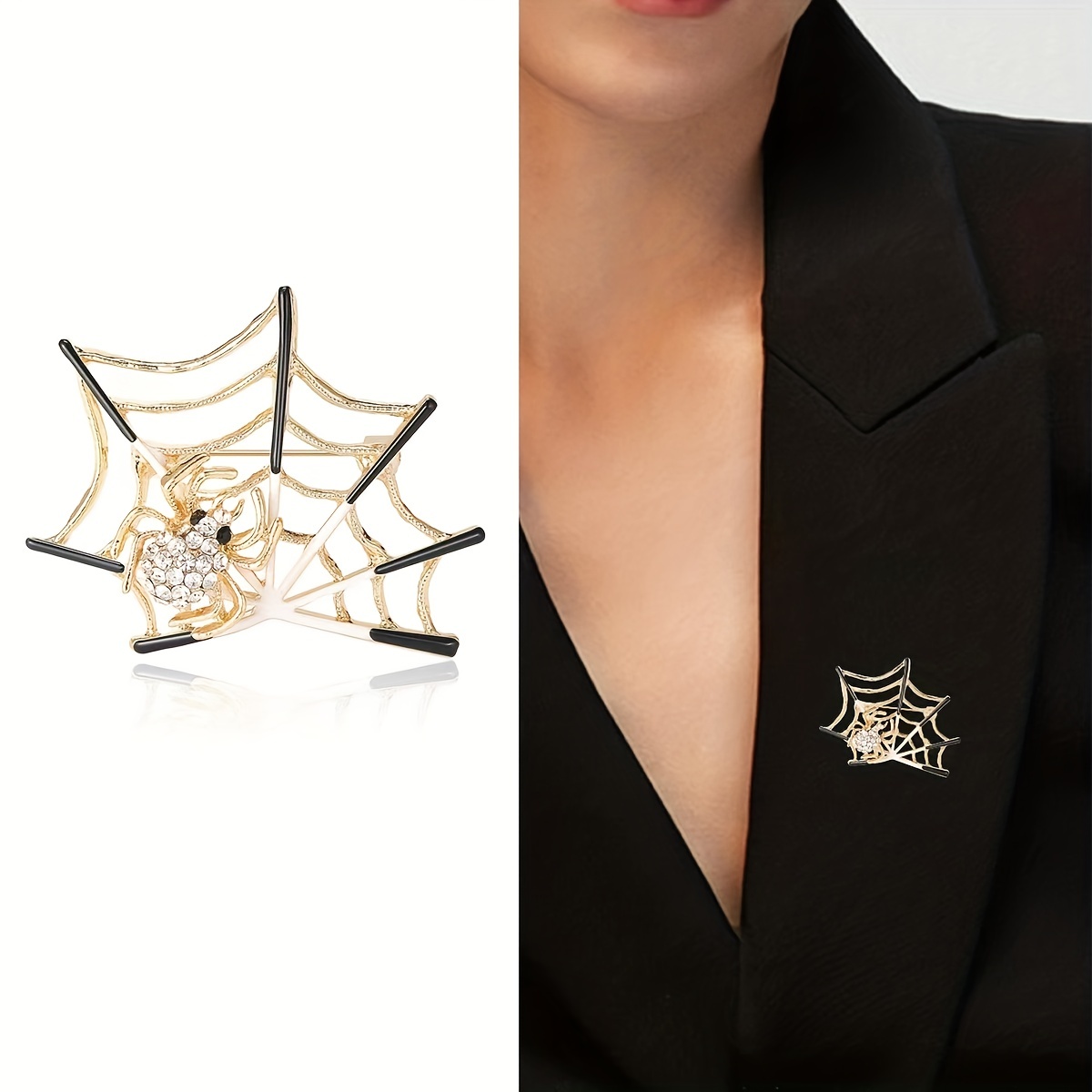 1pc Fashionable Vintage Alloy Spider & Spider Web Shaped