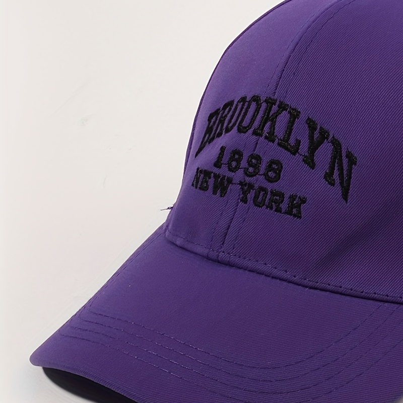Brooklyn Embroidered Baseball Cap Solid Color Casual Dad Hats