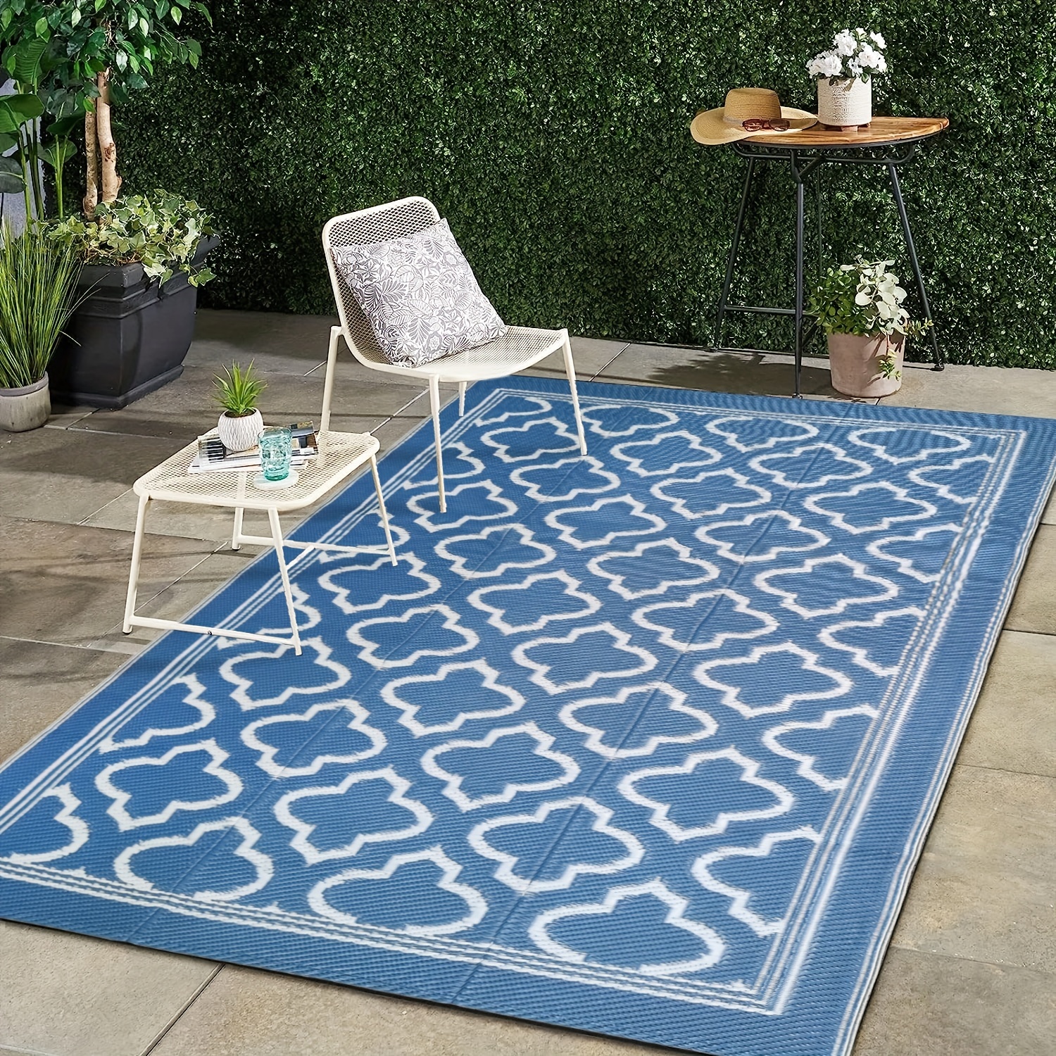 Outdoor Rug Carpet For Patio Rv Camping,waterproof Reversible Portable  Plastic Straw Rug Outside Area Rug Door Mat For Patio Balcony Picnic Floral  Boho Rug - Temu