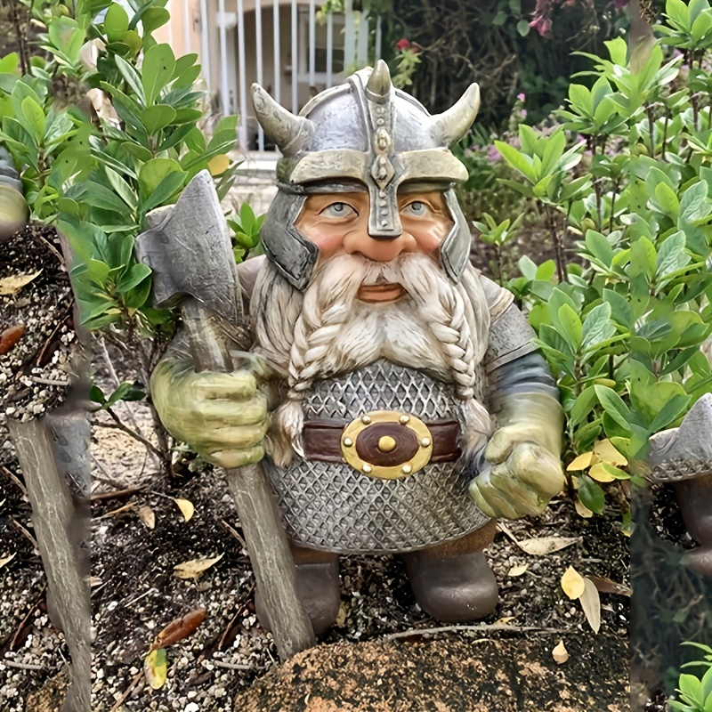 

Victor Viking Warrior Dwarf Gnome Statue: Add A Touch Of Nordic Style To Your Garden Decor!