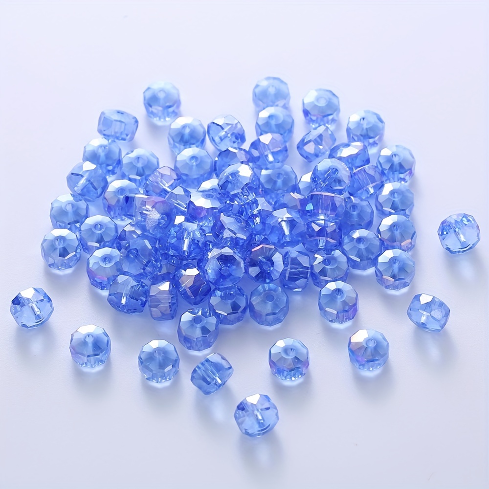 Gemstone Faceted Ab Blue Austria Crystal Bead Glass Loose - Temu