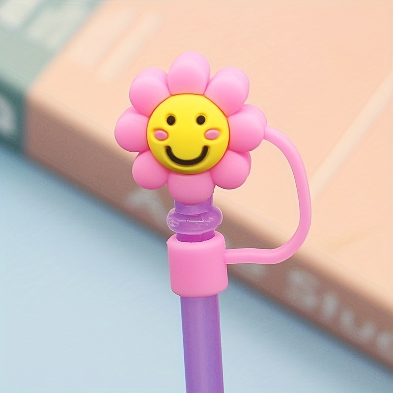 9pcs Straw Cover, Cute Silicone Straw Cover, Straw Protector, 6
