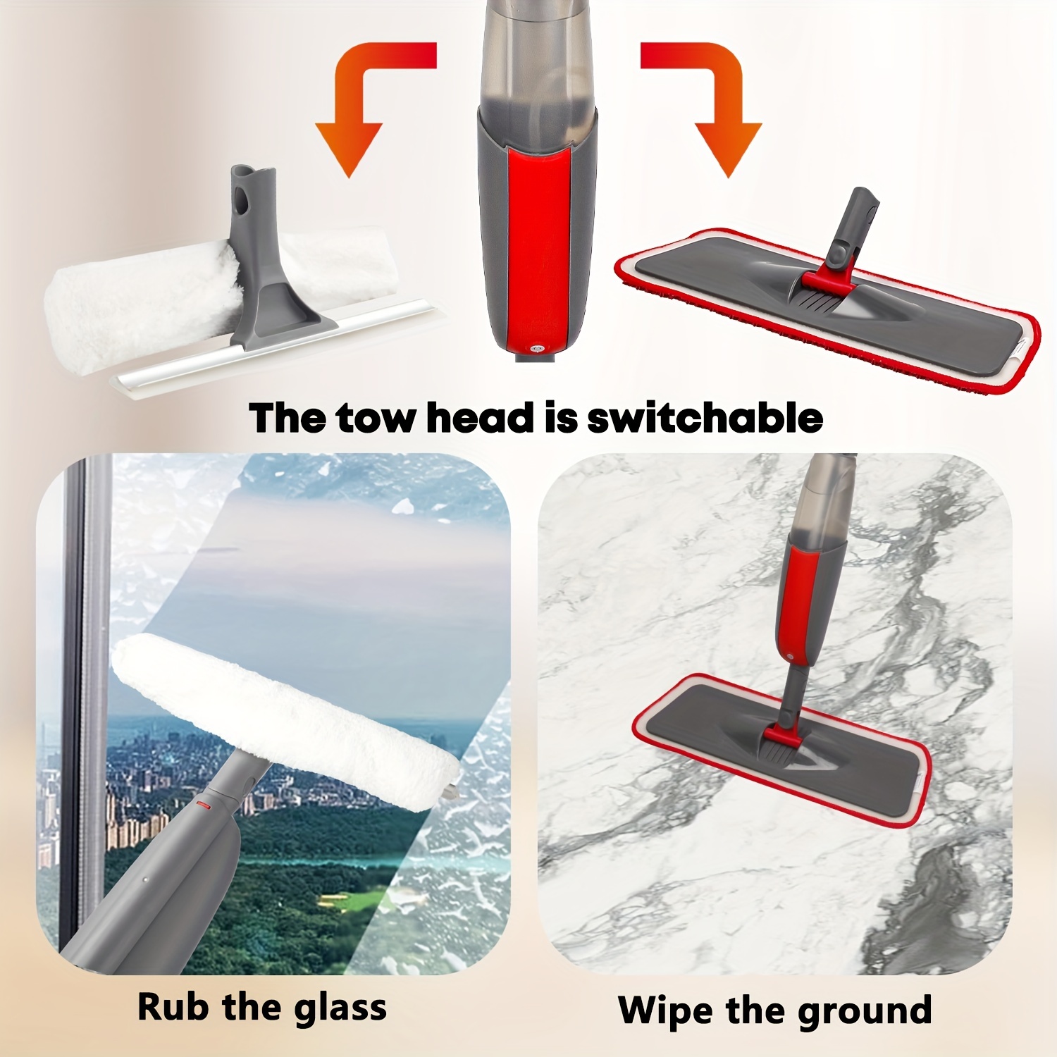 Reusable Microfiber Spray Mop For Effortless Floor Cleaning - Temu