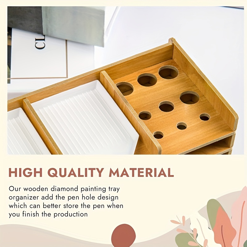 16 Grid Wooden Diamond Painting Tray Painting Tool Storage Holder for DIY  Craft 