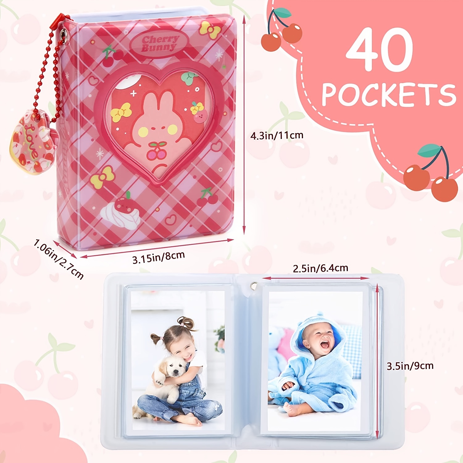 Mini Photocard Album Kpop Photocard Binder 40 Pockets Heart - Temu