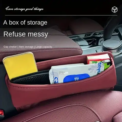Autositz Organizer Sitz Spalt Aufbewahrungsbox für Karten Handys Geldbörse  Aprikose