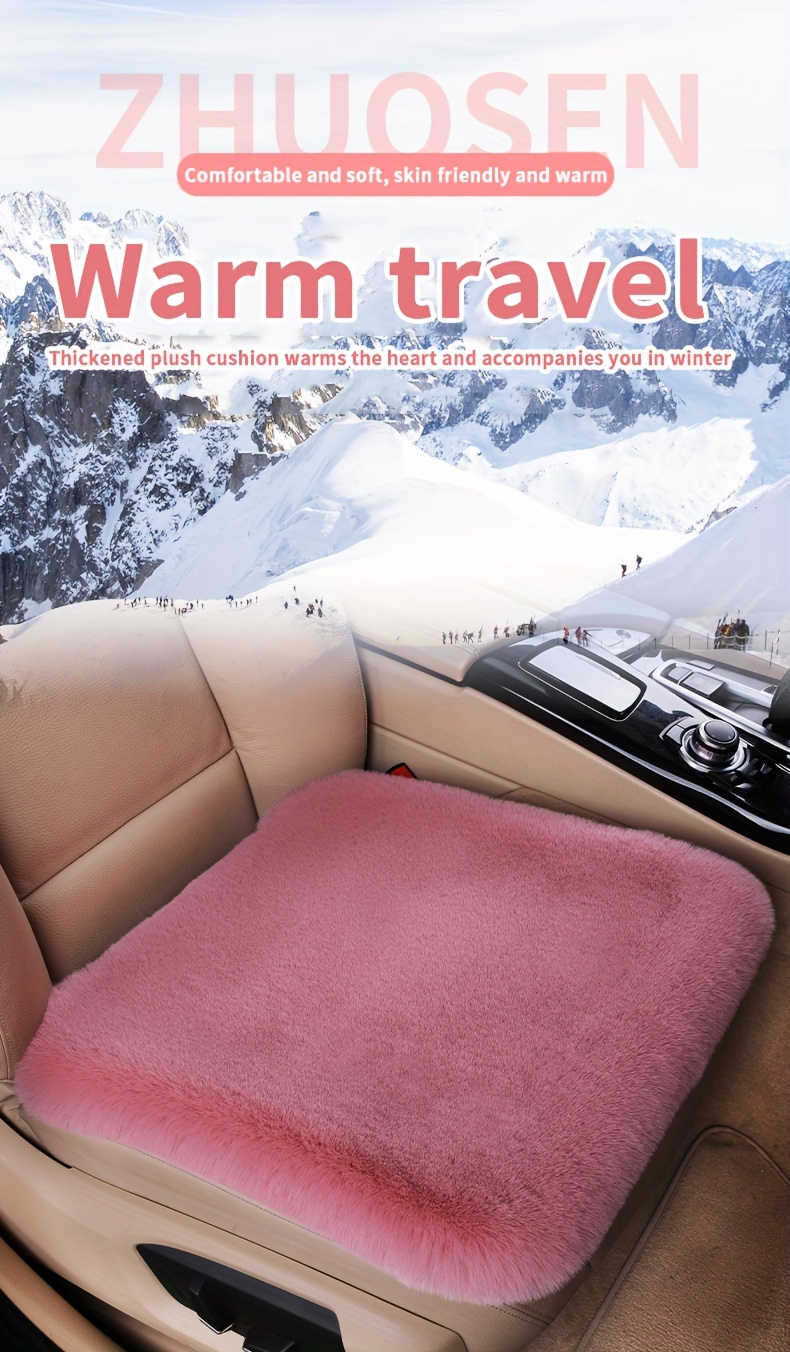 Car Seat Cushions Winter Plush And Warm Thick Square - Temu