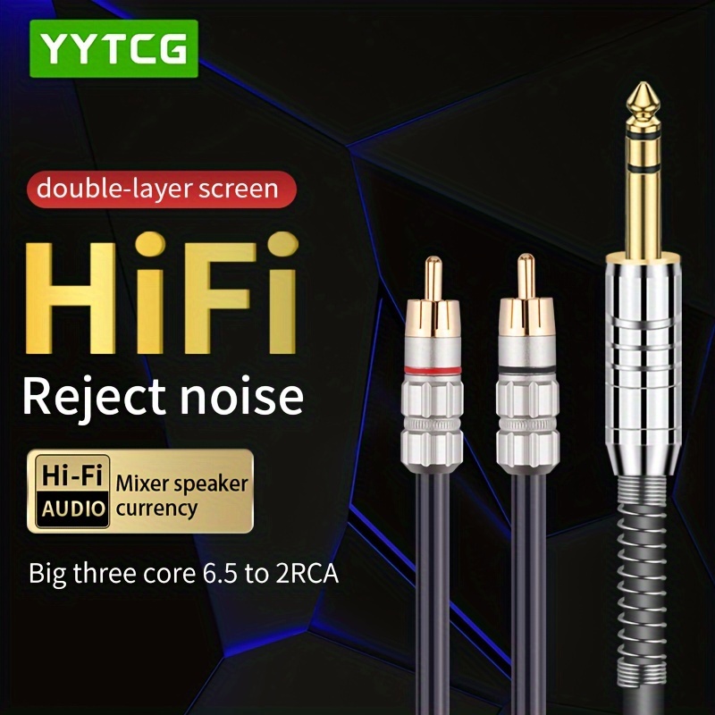 1pcs 6.35mm 1/4 Male Mono Stereo jack To RCA Female socket Audio Connector  for TS Audio Converter Plug 6.5mm to RCA Jack