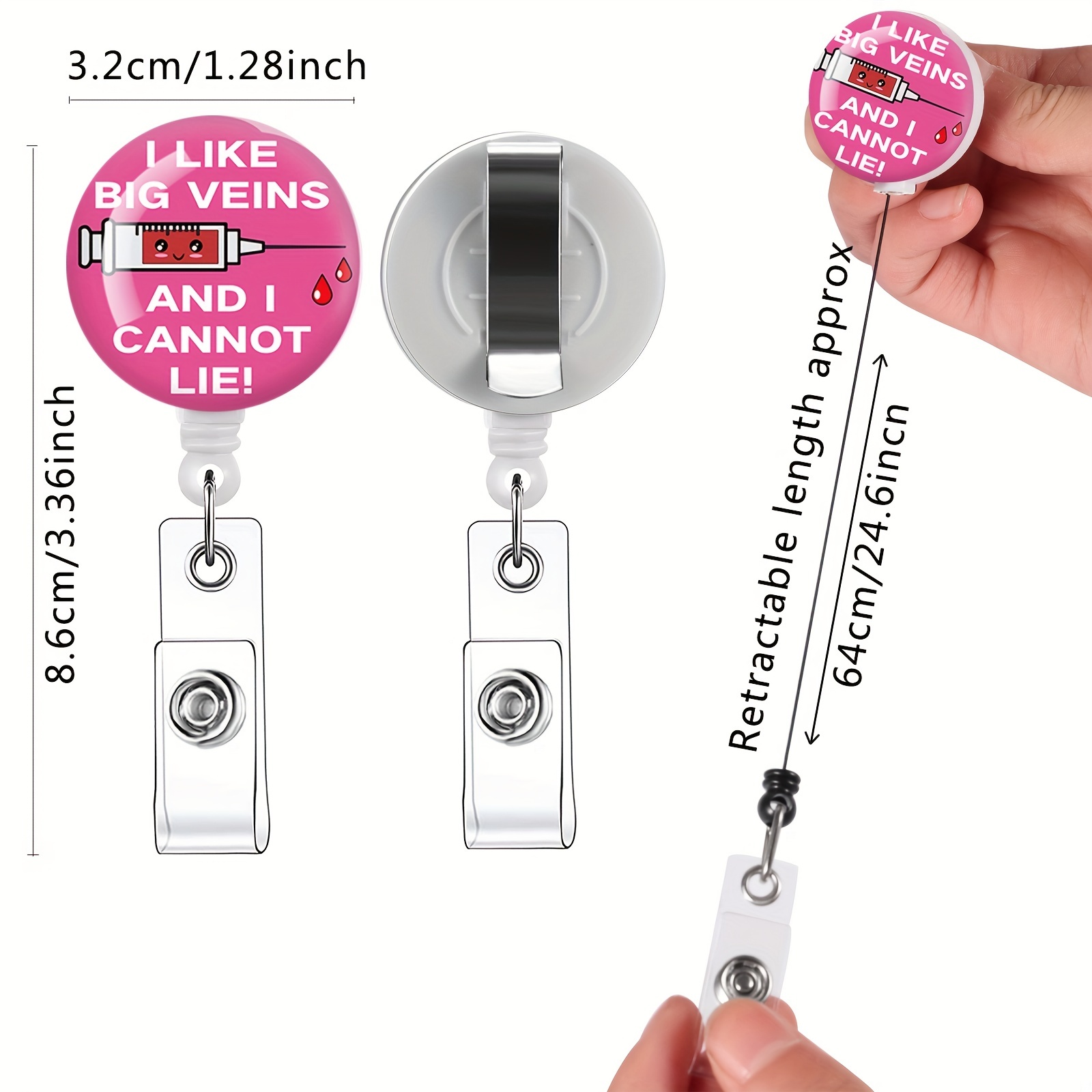 1PC Smiles Badge Reel, Cute Badge Holder Retractable with ID Clip for Nurse  Accessories for Work, Funny Badge Holder Reels