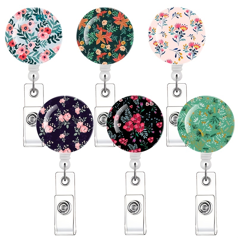 FLOWER Fabric Badge Reel, Retractable Badge Holder, Flower Lanyard, Flower  Button Reel -  Canada