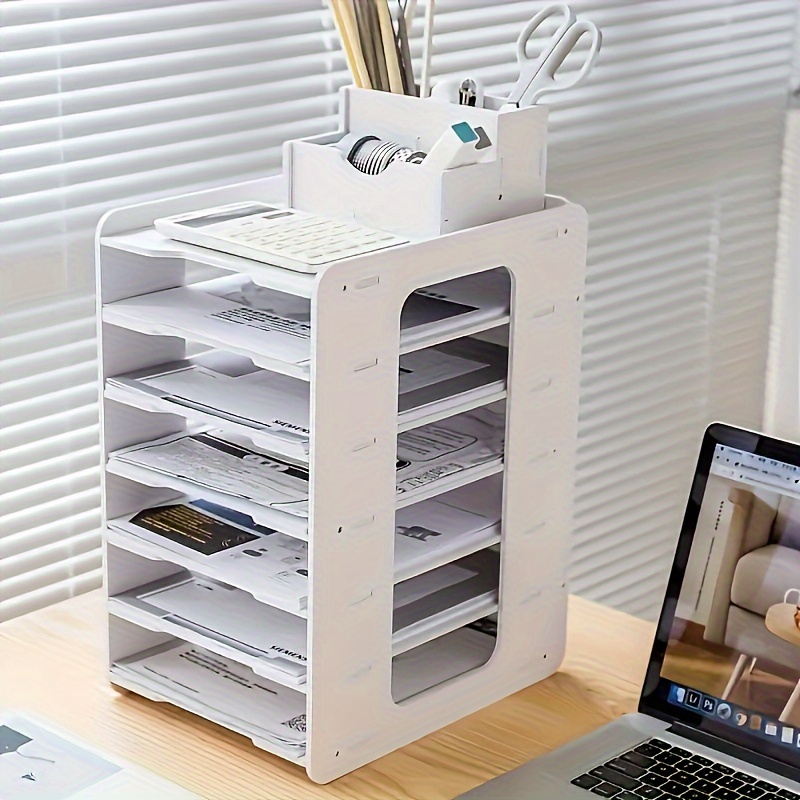 Gabinete de impresora de mesa para impresora, soporte de impresora de  escritorio, estante de almacenamiento multicapa, soporte para documentos