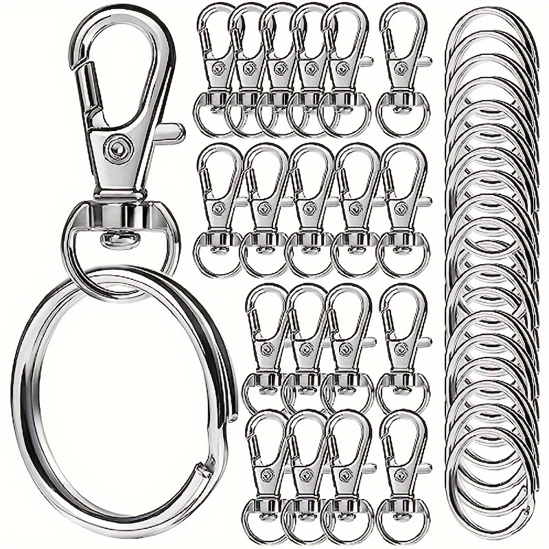 20pcs Keychain Clips for DIY Crafts, Swivel Snap Hooks with Key Rings,  Lobster Claw Clasp for Key Ring Clip Lanyard, Jewelry Making,Christmas  Decoration,Gift