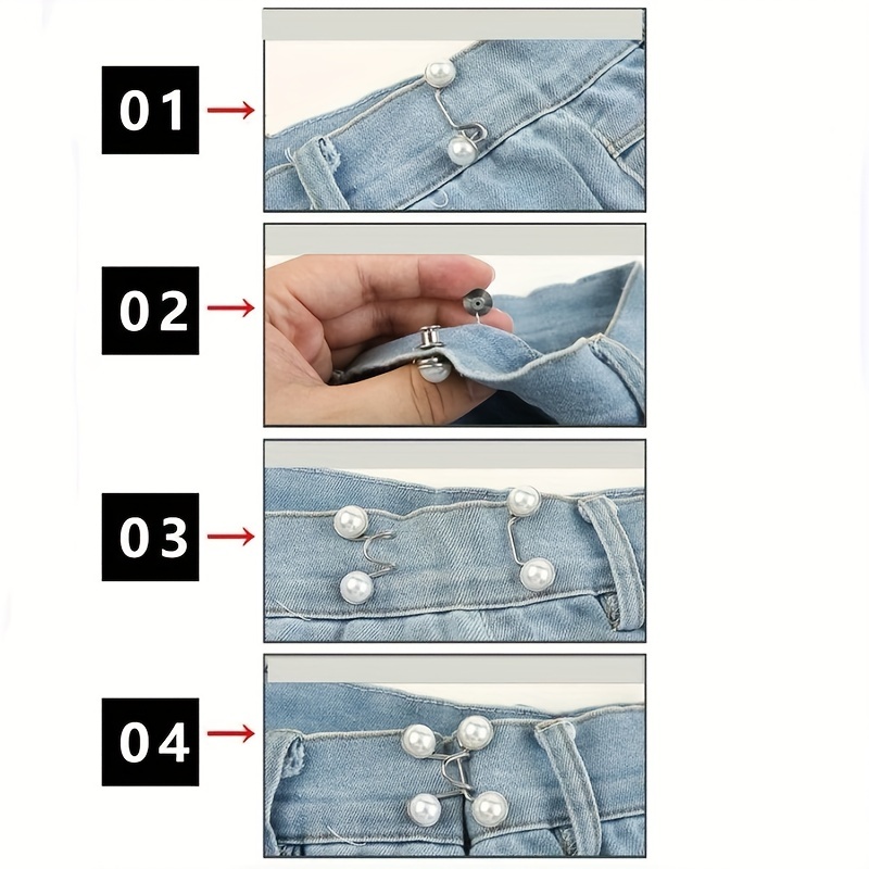 Adjustable Pant Waist Tightener - No Sewing Required Jean Button Pins For  Women And Men - Easily Adjust Waistband For Perfect Fit - Temu Netherlands