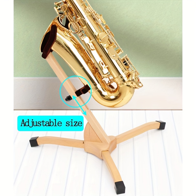 Wooden Saxophone Bracket Adjustable Holder Height Removable Easy Storage  And Carrying Suitable For Alto And Sub Alto Saxophone