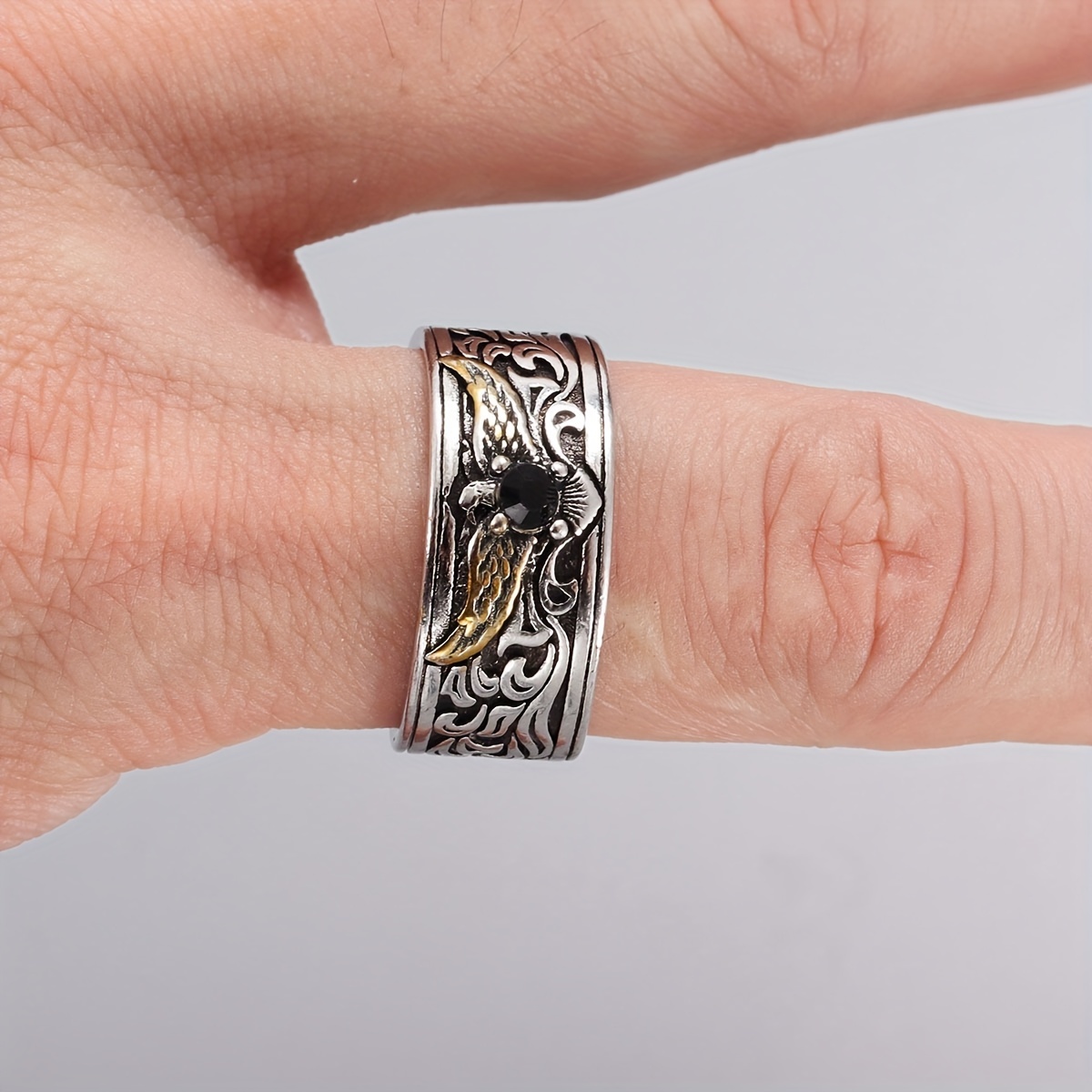 Middle finger ring on sale men