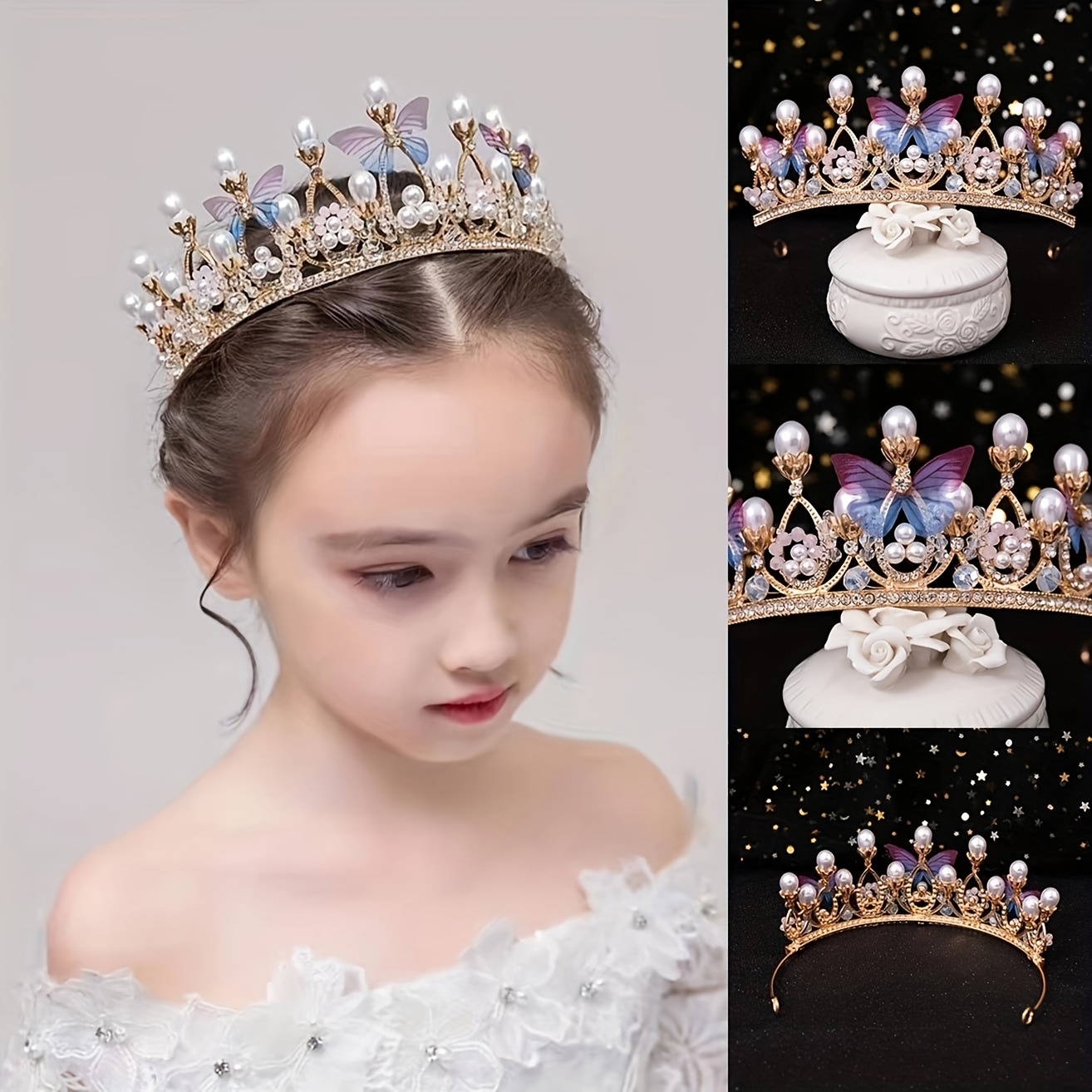 Coroncina Tiara Diadema Cerchietto Acconciatura Sposa Strass Matrimonio  Nozze