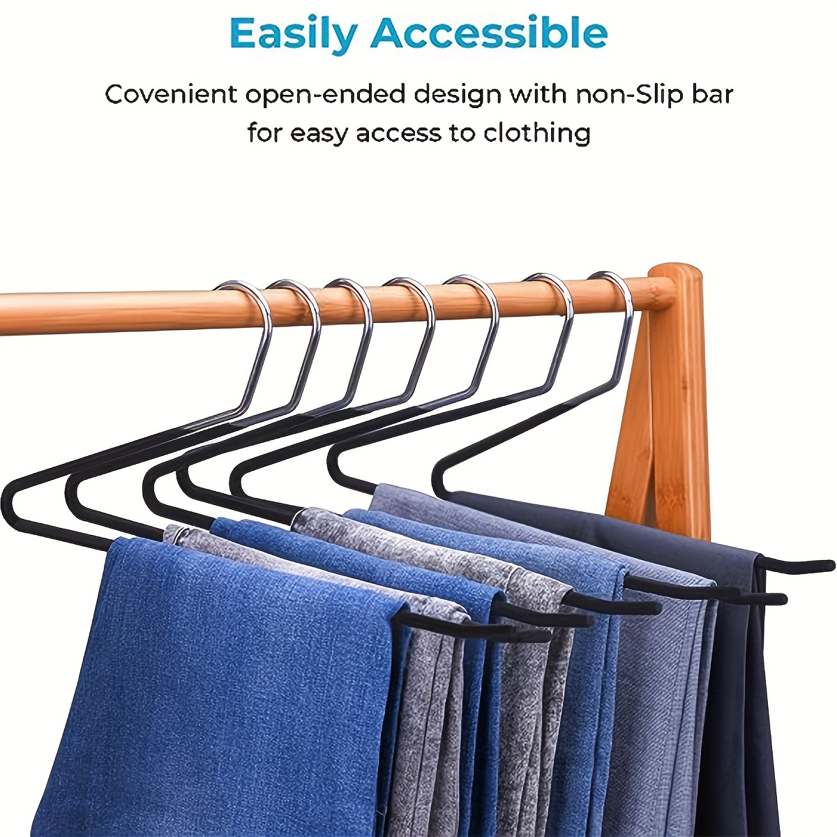 Space Saving Nonslip Suit Hanger w/ Accessory Bar