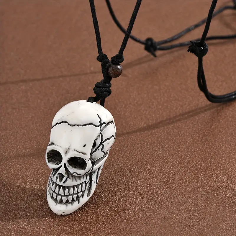 1 Stück Verstellbare Totenkopf Anhänger Halskette Für Männer - Temu Austria
